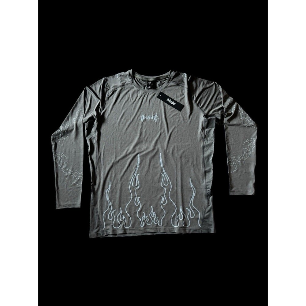 Civil Regime Blue Flames Long Sleeve Compression Shirt Men’s Size 3XL NWT